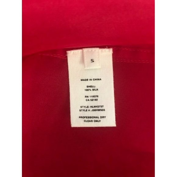 HELMUT LANG Long Sleeve Sheer Silk Organza Button Up Shirt Womens Size Small Red - Picture 10 of 10